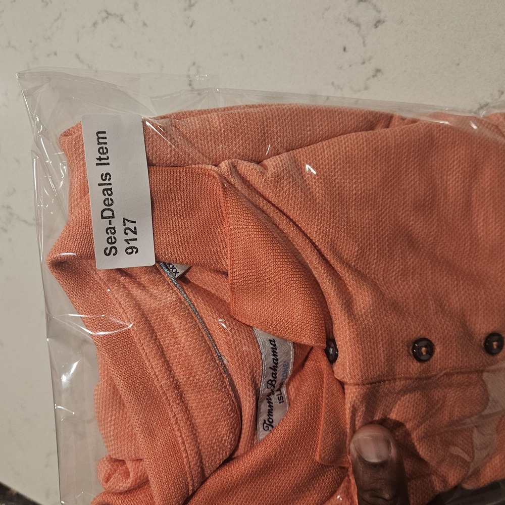 Tommy Bahama Polo Shirt Mens XL Salmon ColorI sland Zone Short Sleeve Tencel - Picture 7 of 8